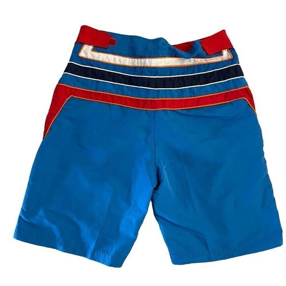 Quiksilver Mens Supreme Board Shorts Blue Red Polyester Size 32 - Picture 2 of 7